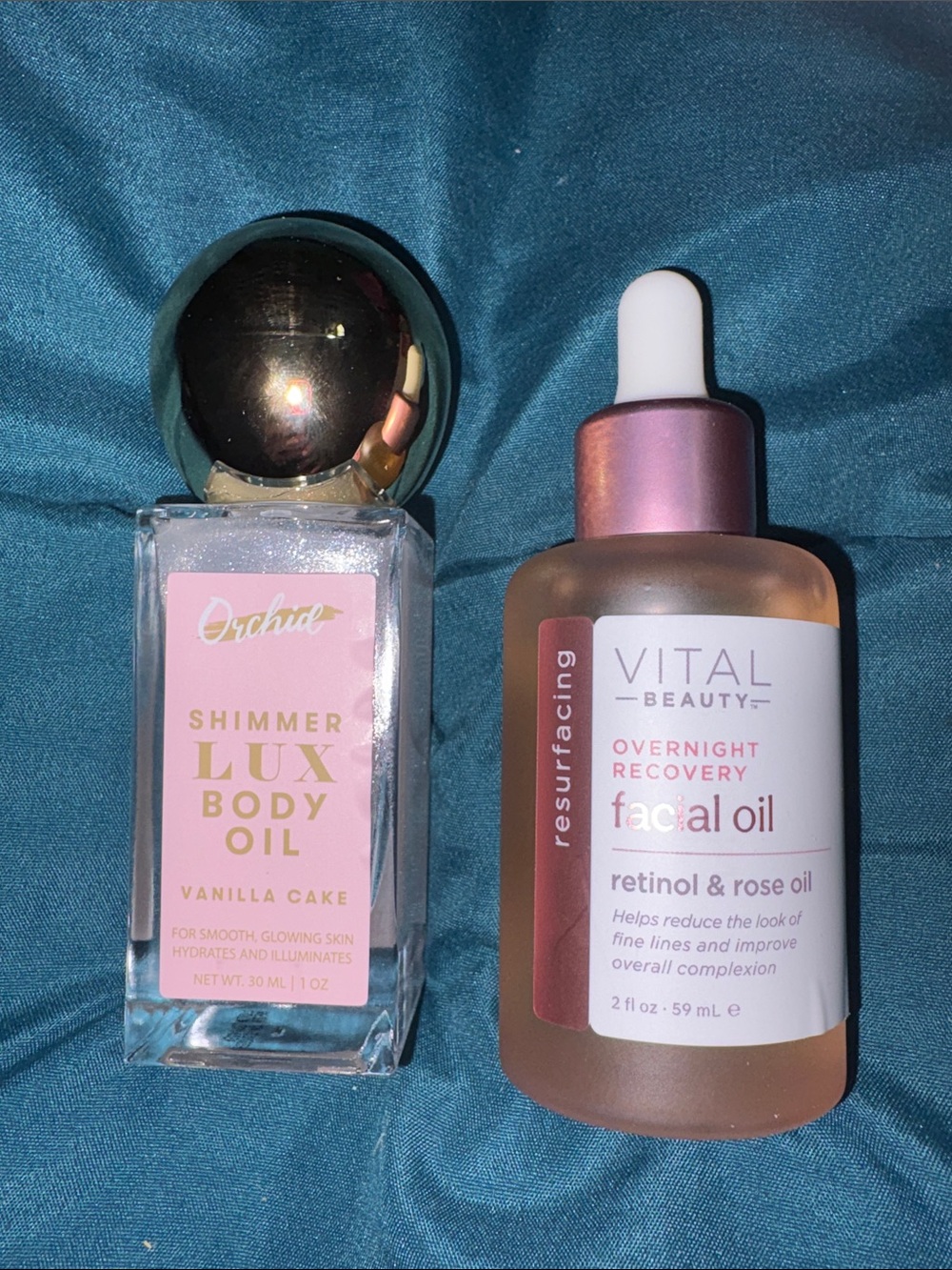 Orchid - Shimmer Lux Body Oil 1 Flo Oz & Vital Overnight Recovery Facial Oil 2fl